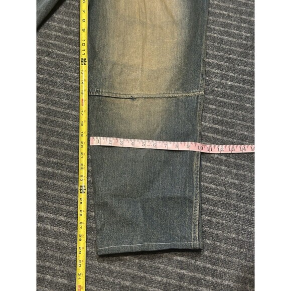 Vintage Y2K Enyce Faded Baggy Jeans Skater‎ Bleached 40x30 Crazy Wash Grunge - Picture 6 of 7